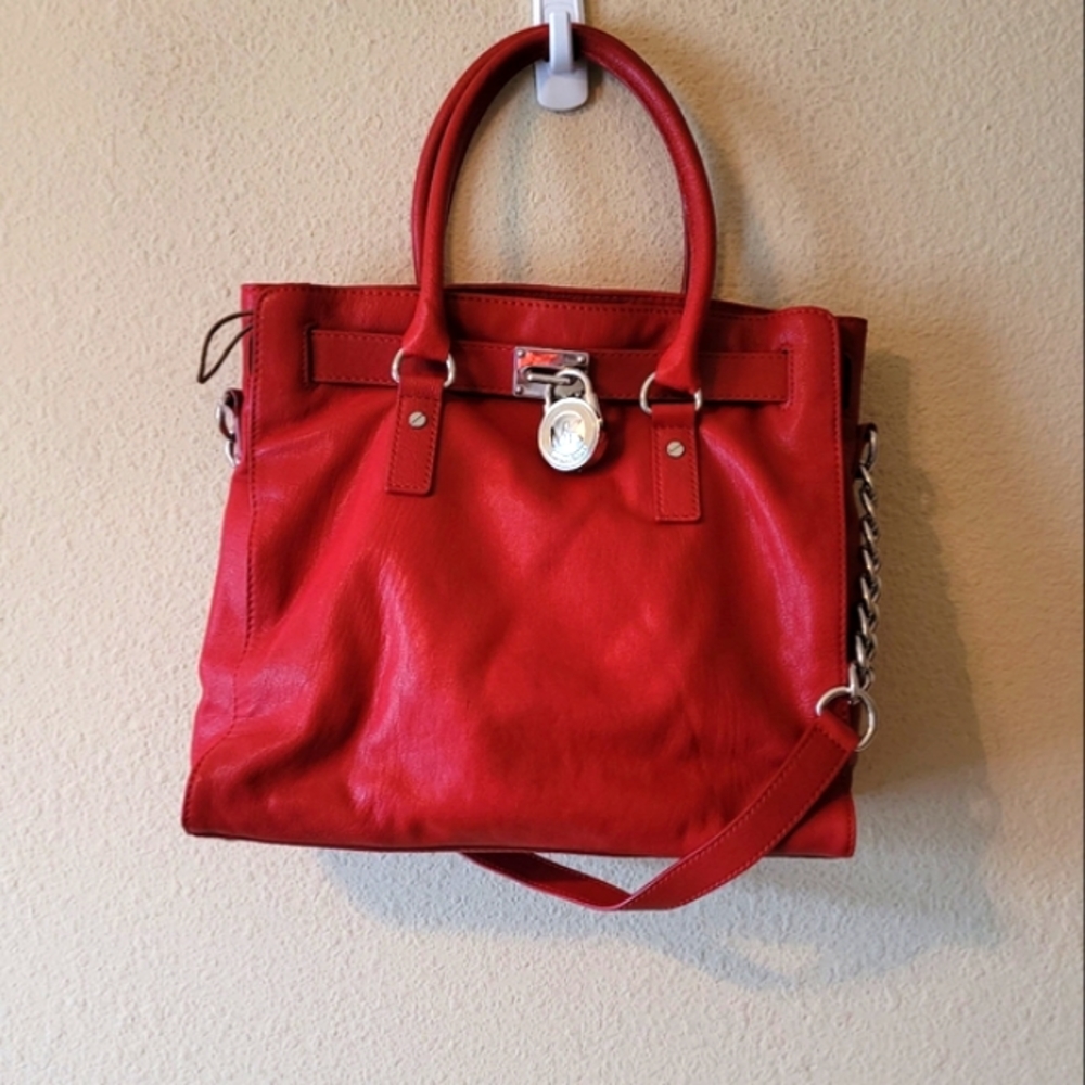 Michael kors red leather bag